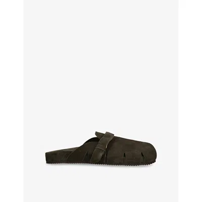 Ancient Greek Sandals Mens Dark Green Atlas Suede Sandals Eur 45 / 11 Uk