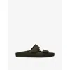 Ancient Greek Sandals Mens  Diogenis Suede Sandals In Dark Green