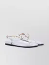 Ancient Greek Sandals Metallic Finish Flat Rubber Sole Sandals