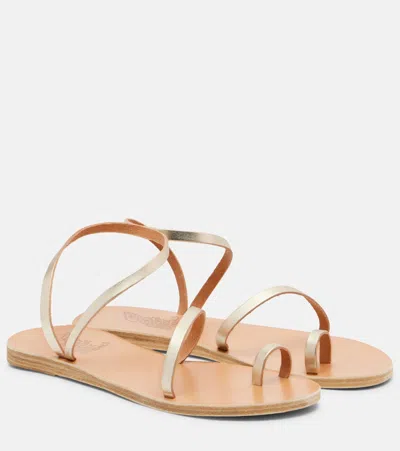 Ancient Greek Sandals Metallic Leather Sandals In Gold