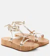 Ancient Greek Sandals Morfi Cork And Leather Platform Sandals In Metallic