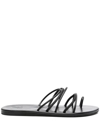 Ancient Greek Sandals Multi-strap Leather Sandals In Black