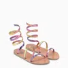 Ancient Greek Sandals Laminated Effect Leather Gladiator Sandals