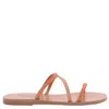 ANCIENT GREEK SANDALS ANCIENT GREEK SANDALS NATURAL/CORAL APLI POLYTIMI CHAIN DETAIL SANDALS