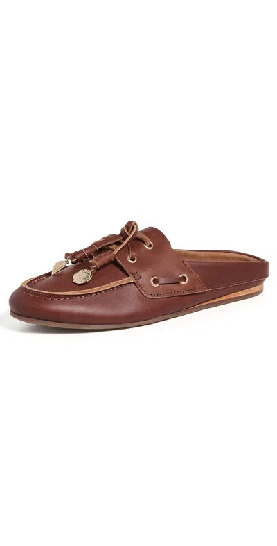 Ancient Greek Sandals Naveta Boat Shoe Mules Cotto In Brown