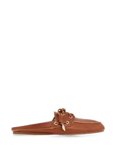 Ancient Greek Sandals Naveta Lace-up Ballet Flats In Brown