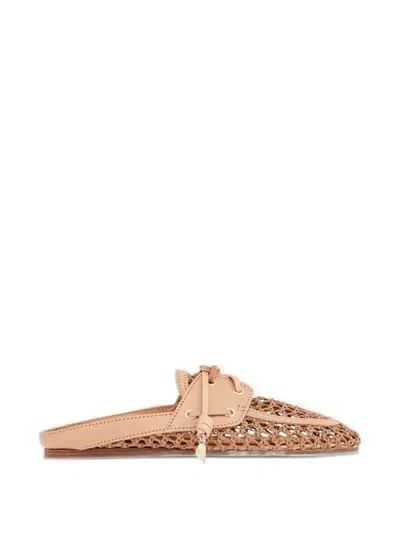 Ancient Greek Sandals Naveta Woven Leather Sandals In Neutral