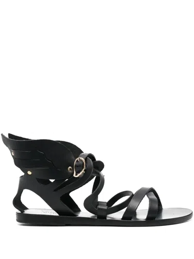 Ancient Greek Sandals Nephele Leather Sandals In Black
