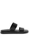 Ancient Greek Sandals Nicos Leather Slides In Black