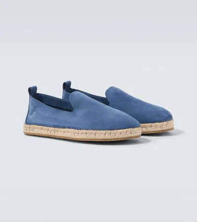 Ancient Greek Sandals Nomas Leather Espadrilles In Blue