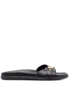 Ancient Greek Sandals Odi Open-toe Slides In Black