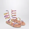 Ancient Greek Sandals Laminated Effect Leather Gladiator Sandals