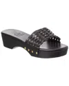 Ancient Greek Sandals Open Woven Leather Clog In Black
