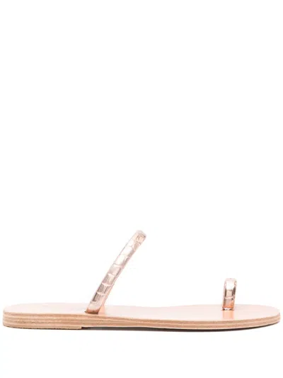 Ancient Greek Sandals Ophion Flat Leather Sandals In Pink