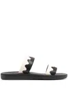 Ancient Greek Sandals Paralia Two-tone Leather Slides In Black