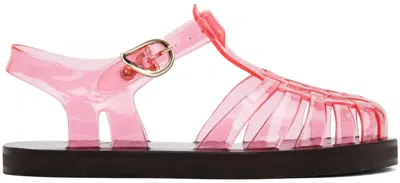 Ancient Greek Sandals Homeria Transparent Jelly Fisherman Sandals In Pink