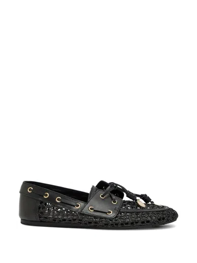 Ancient Greek Sandals Pliaria Eyelet Boat Shoes In Black
