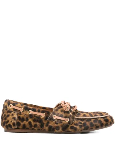 Ancient Greek Sandals Pliaria Leopard-print Boat Shoes In Animal Print