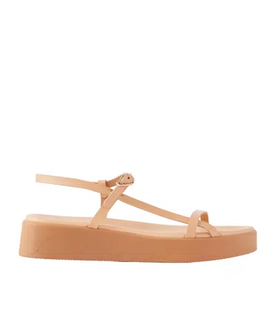 Ancient Greek Sandals Politia Leather Platform Sandals In Brown
