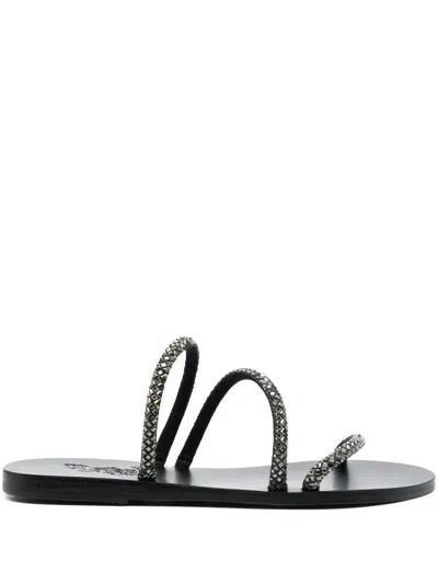 Ancient Greek Sandals Polytimi Crystal-embellished Sandals In Black