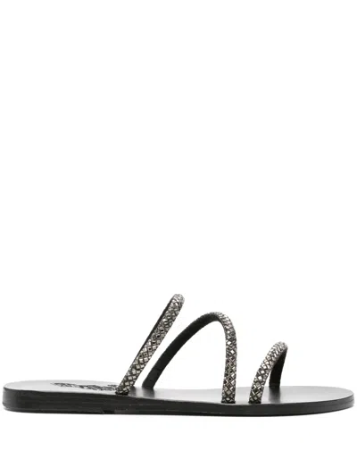 Ancient Greek Sandals Polytimi Crystal-embellished Sandals In Silver