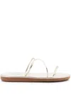 Ancient Greek Sandals Polytimi Leather Sandals In Metallic