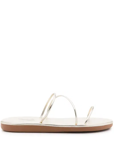 Ancient Greek Sandals Polytimi Leather Sandals In Metallic