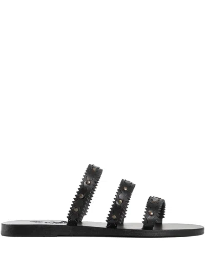 Ancient Greek Sandals Prostasia Studded Zigzag Sandals In Black