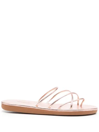 Ancient Greek Sandals Pu Strappy Leather Sandals In Biscotto