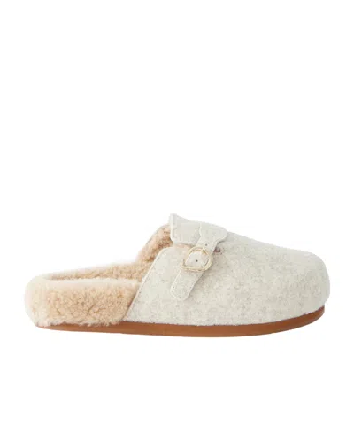 Ancient Greek Sandals Vasilitsa Shearling-lined Felt Slippers In Neutral