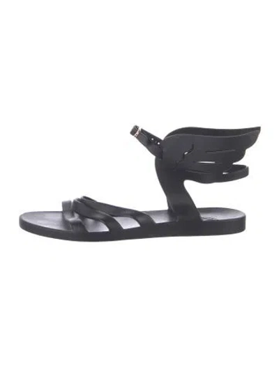 Pre-owned Ancient Greek Sandals Rubber Gladiator Sandals In Black