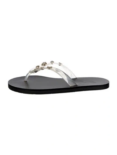 Pre-owned Ancient Greek Sandals Rubber Slides W/ Tags In Silver