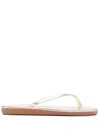 Ancient Greek Sandals Saionara Gold Leather Flip Flops In Metallic