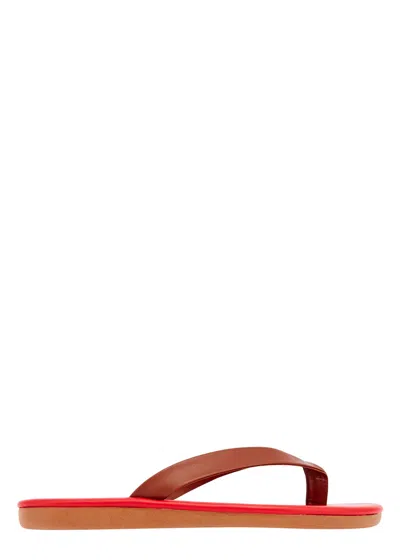Ancient Greek Sandals Saionara Leather Flip Flops In Multi