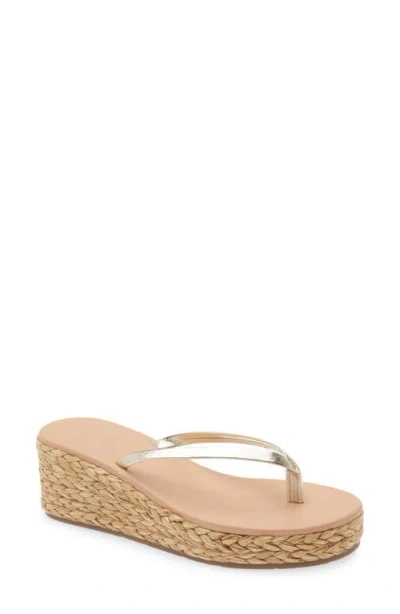 Ancient Greek Sandals Saionara Wedge Thong Sandal In Gold