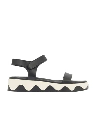Ancient Greek Sandals Salamina Two-tone Sandals In Black
