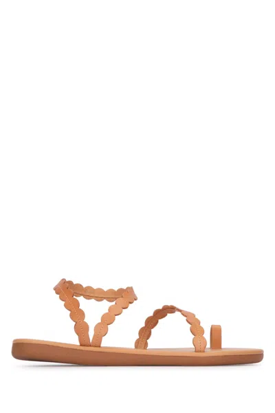 Ancient Greek Sandals Woman Thong Sandal Camel Size 8 Cowhide In Natural