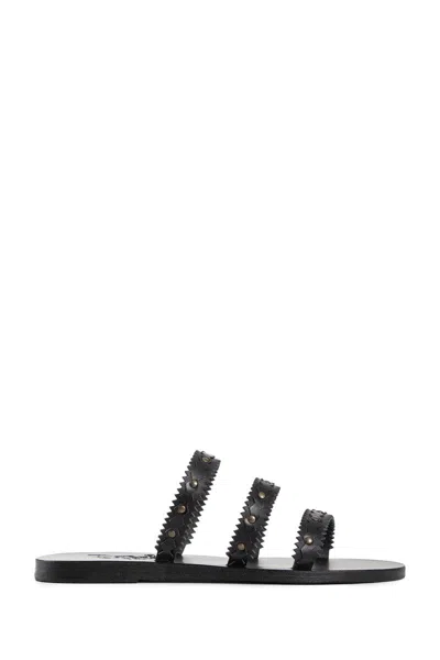 Ancient Greek Sandals Sandali Prostasia In Black