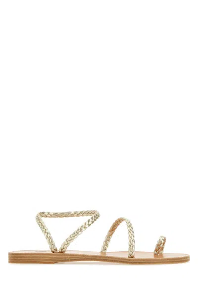 Ancient Greek Sandals Off-white Eleftheria Sandals In Gold