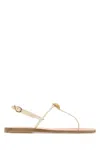 Ancient Greek Sandals White Leather Dimitra Thong Sandals In White