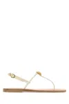 Ancient Greek Sandals White Leather Dimitra Thong Sandals In White