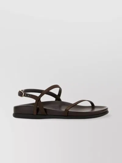 Ancient Greek Sandals Satin Sandals Evriali Strappy Design In Brown