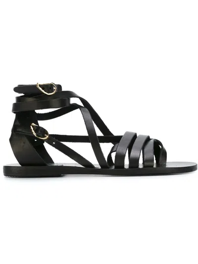 Ancient Greek Sandals Woman Thong Sandal Black Size 9 Cowhide