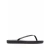 Ancient Greek Sandals Saionara Black Leather Flip Flops In Black