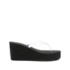 Ancient Greek Sandals Etheria 80 Wedge Flip Flops In Black