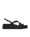 Ancient Greek Sandals 30mm Crossover Platform Sandals In Black