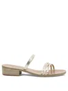 Ancient Greek Sandals Ladies Platinum Siopi Heel Sandals