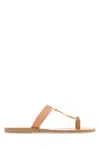 Shop Ancient Greek Sandals Skin Pink Leather Iris Thong Slippers In Naturalpastel