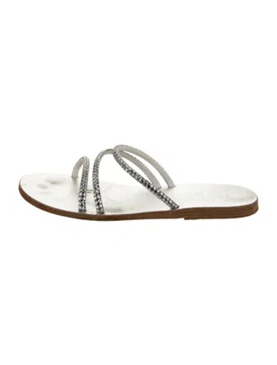 Pre-owned Ancient Greek Sandals Slides In Silver