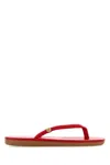 Ancient Greek Sandals Red Fabric Saionara Thong Slippers In Red